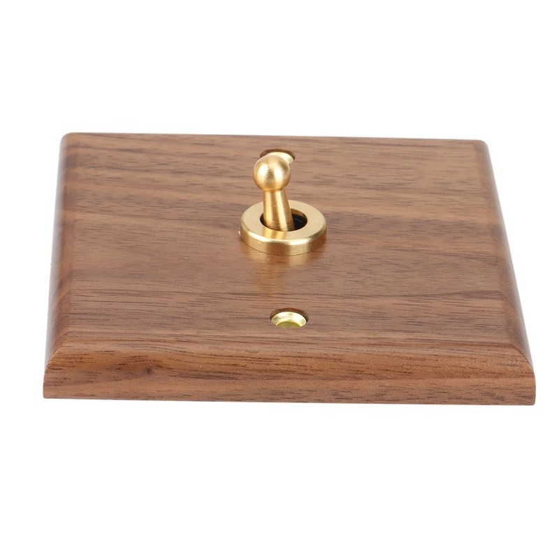 zilitol Retro American Industrial Style Light Switch Socket, Solid Wood