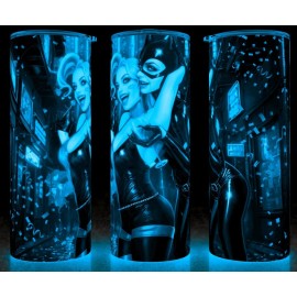 Unbranded Glow in the Dark Harley Quinn and Catwoman Celebration Cup Mug Tumbler 20oz