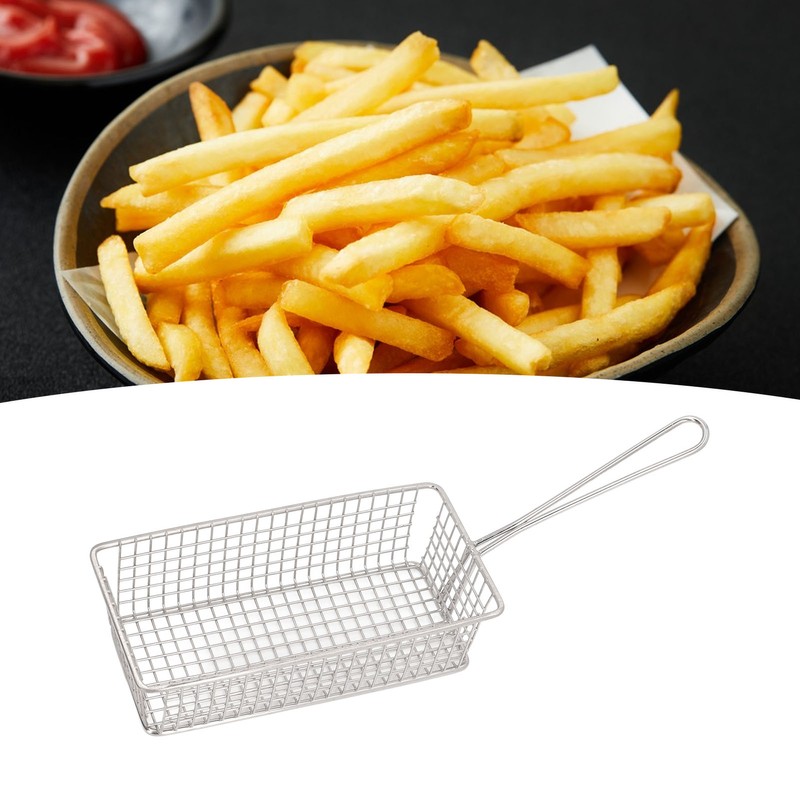 Stainless Steel Deep Fryer Basket with Long Handle Multifunction Easy