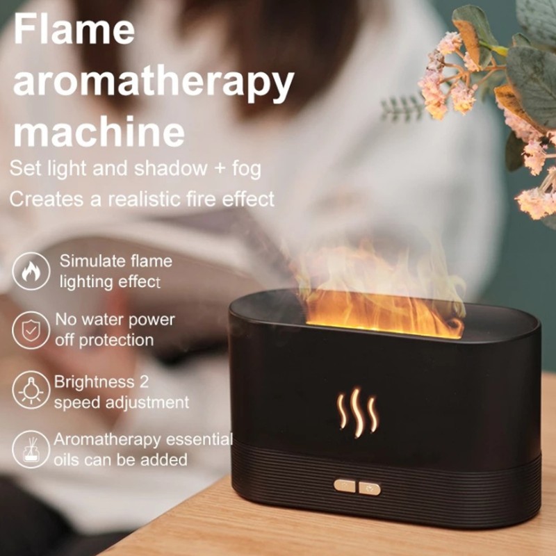 Essential Oil Diffuser 180ml USB Flame Light Fine Mist Aromatherapy
