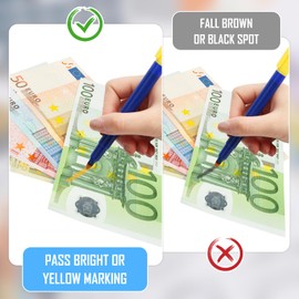 Banknote Checker Pen, Pack of 10 Counterfeit Money Detector Pen, False Bills Tester, Portable Currency Detector Pen, Universal Detect Pen, Money Tester Fake Pen