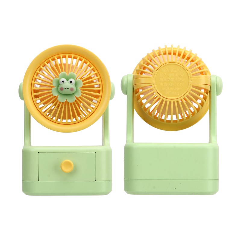 Desk Fan USB Charging Adjustable Angle Cute Portable Multifunction Air