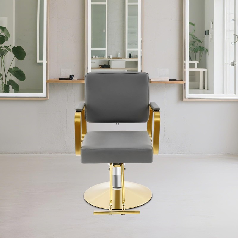 Barber Salon Chair, 360° Swivel, Stainless Steel, 440lbs Load