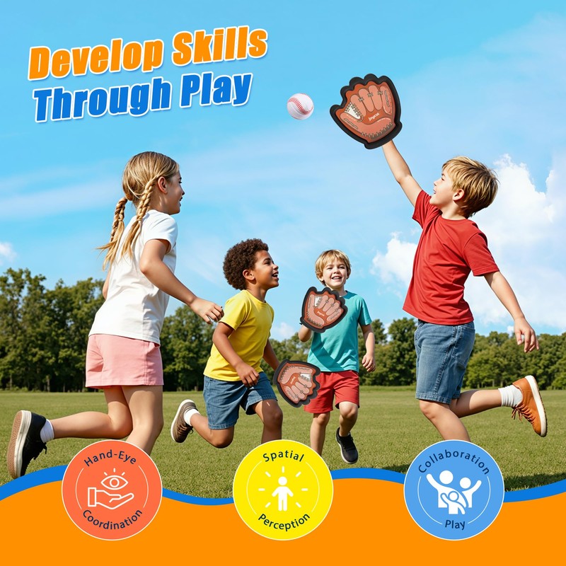 JoyCat Toss and Catch Ball Game for Kids, 4-Pack Sticky