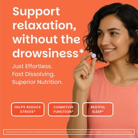 EZ Melts L-Theanine 200 mg - Stress & Relaxation Support Supplement - No Artificial Flavors - No Drowsiness - Non-GMO & Vegan - Sweet Cherry - 60 Dissolvable Tablets (30 Servings)