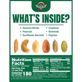 Southern Style Nuts Gourmet Hunter Bulk Trail Mix, 23 oz (Pack of 1), Sesame Sticks, Roasted Peanuts, Sunflower Kernels, Almonds, Cashews & Pepitas, Mixed Nuts, Snacks for Adults & Kids