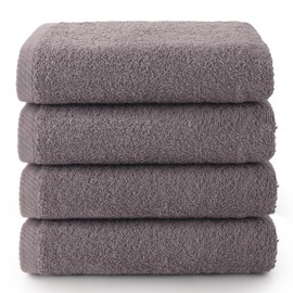 Top Towel - Plus - Bath Towels - 4 Face Towels or Bidet - 30 x 50 cm - 100% Cotton - Grey