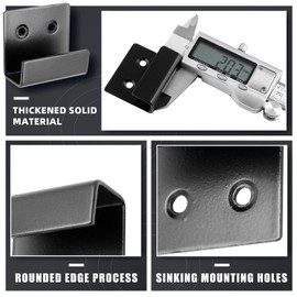 Luomorgo 10 Pcs Tile Display Wall Hanger, Stainless Steel Wall Mount Brackets Hook, Heavy Duty Tile Hanger for Mirrors, Picture Frame Ceramic Wall Display (Medium Size, Black)