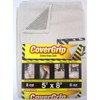 CoverGrip 8 oz Canvas Safety Drop Cloth, 5' x 8'