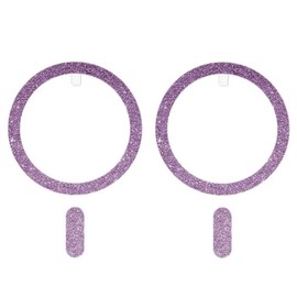 Sparkling Glitter Universal Ring Magnetic Ring Magnetic Wireless Charging Kit Magnetic Metal Ring Glitter (Pack of 2)