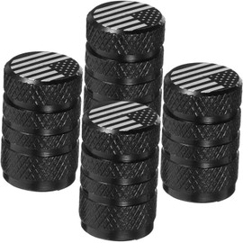 4 Tapones de Válvulas para Neumáticos de Coche en Aleación de Aluminio Negro, Juego de 4 Piezas Efecto Decorativo y Fácil Instalación para Motocicleta y Go-Kart