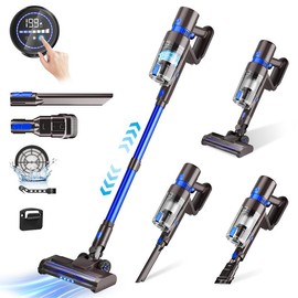 SASINON Cordless Vacuum Cleaner, 550W 45KPA, 45-Min Runtime, Self-Standing Stick with LED Screen & Rechargeable Handheld for Carpet, Floor, Pet Hair - Color: 550W Vacuum Cleaner