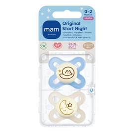 MAM Original Start Night S, 0-2 Months, Pack of 2, Fox/Moon