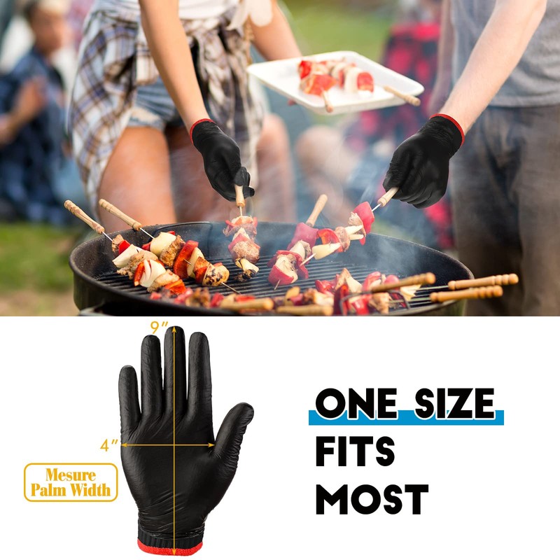 Janmercy 200 Pcs Disposable BBQ Nitrile Gloves with 4 Pairs