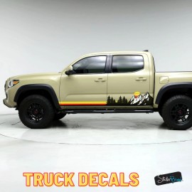 Stickerbrand Overland Truck Decal for Tacoma, 4Runner, Jeep. Universal Fit. Retro Stripes.