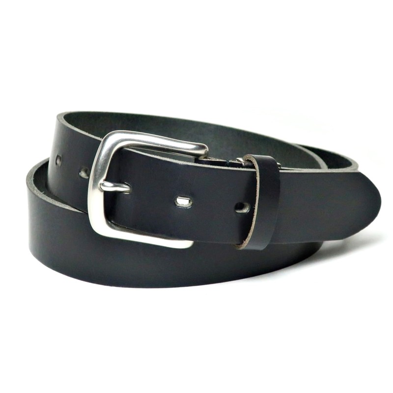 KIETH LI1003-19BLACK 1-Piece Leather Thick Belt, Wild Leather, Black, 1.4