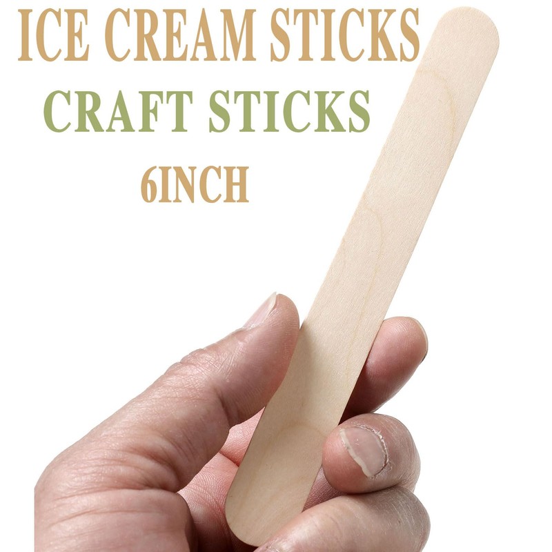 150 Pcs Craft Sticks Ice Cream Sticks, Borogo 6" x