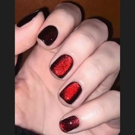 NAILKISS 12ml Dark Red&Burgendy Red Cat Eye Magnetic Gel Polish