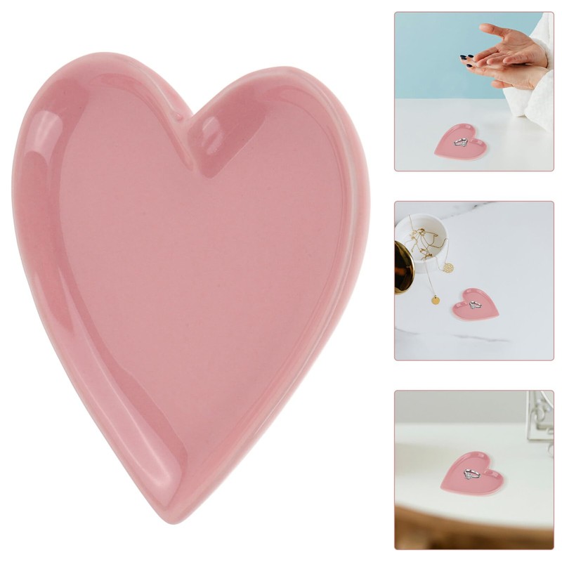 Operitacx Pink Heart Bowl Ceramic Spice Tableware Sushi Dip Bowls