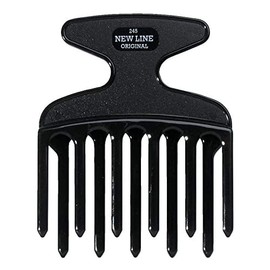 HERCULES SÄGEMANN - 245 Lockenkamm | 4 Zoll Fingerstyler Kamm für Locken | Spezialkamm mit Top-Griff aus hochwertigem Polycarbonat Kunststoff | Farbe: Schwarz