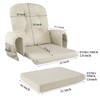 HOMBYS Glider Rocker Replacement Cushions with Storage Side Pocket,Linen-Like Fabric,