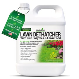 Covington Liquid Lawn Dethatcher (32oz) – Liquid Aerator Concentrate & Humic Thatch Remover, Soil Softener & Grass Thatch Buster for Lawns & Gardens – Kids & Pet Safe, Made in USA
