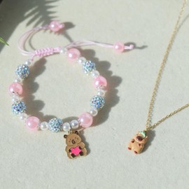 LZ Emotion Capybara Jewelry Set Capybara Necklace/Bracelet/Earrings Gifts for Family Friend Sister Birthday Graduation Gifts with Meaning Card (Capybara Jewelry Set)