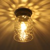 Volcode 12V Hammered Glass Ceiling Light for RV, Flush Mount