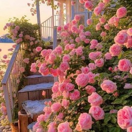 300+ Climbing Rose Seeds for Planting - Rare Climbing Rose Rosa Bush Vine Non-GMO Heirloom Climbing Flowers Seeds Outdoor Indoor Garden