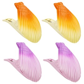 SHIDOW Shell Beach Towel Clips, Chair Towel Clip, Unique Clothes Clip for Beach, Pool Party, Camp, Hot Spring (4 PCS)