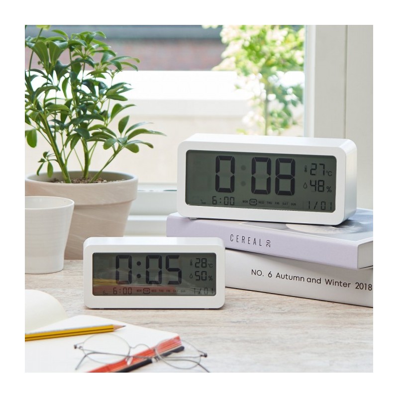 JAJU [JAJU] Large LCD Desk Clock with Temperature and Humidity