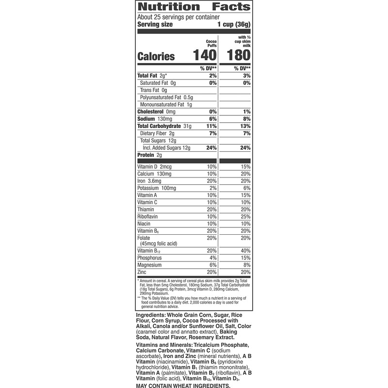 Cocoa Puffs Breakfast Cereal Bag, 32 oz