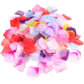 Xthrotsenk 1000Pcs Fake Flower Petals Rose Petal for Flower Girl Basket Mixed Flowers Petals for Crafts Multi Colored Fabric Petal for Decoration, Craft, Wedding Party, Valentine's Day (10 Color)