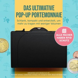 Pago-POP Slim Wallet Men's Wallets for Men, Card Holder Men, Smart Wallet Men, Card Holder Men, Slim Wallet with Coin Compartment, Men's Small, Card Wallet, Black, black, Modern