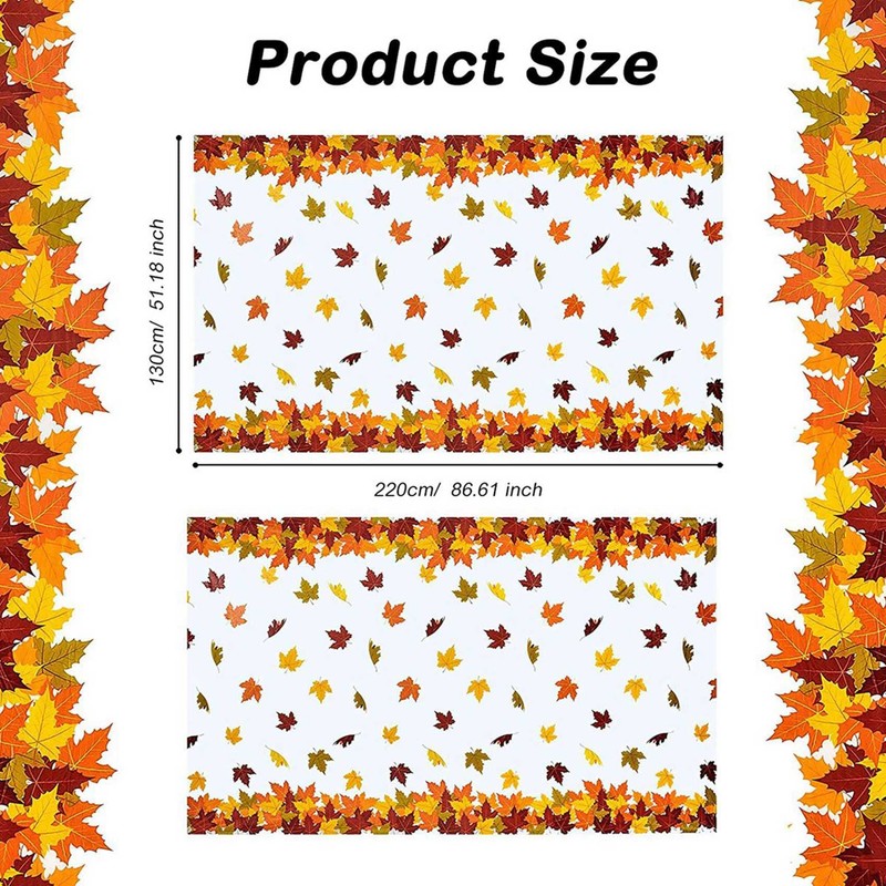 Tuperoymse 3X Thanksgiving Autumn Leaf Tablecloth Autumn Maple Leaf Tablecloth