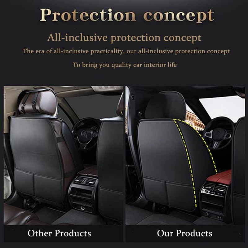 LOVJOYSE Crown Car Seat Covers Full Set, Premium Leather Waterproof