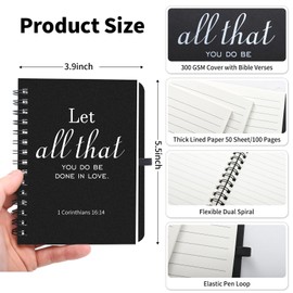 60 Pcs/30 Sets Christian Gifts Bulk Bible Verse Notebook and Ballpoint Pens Inspirational Journals Religious Scripture Stylus Pens Church Gifts for Men Women Prayer Pastor Christmas