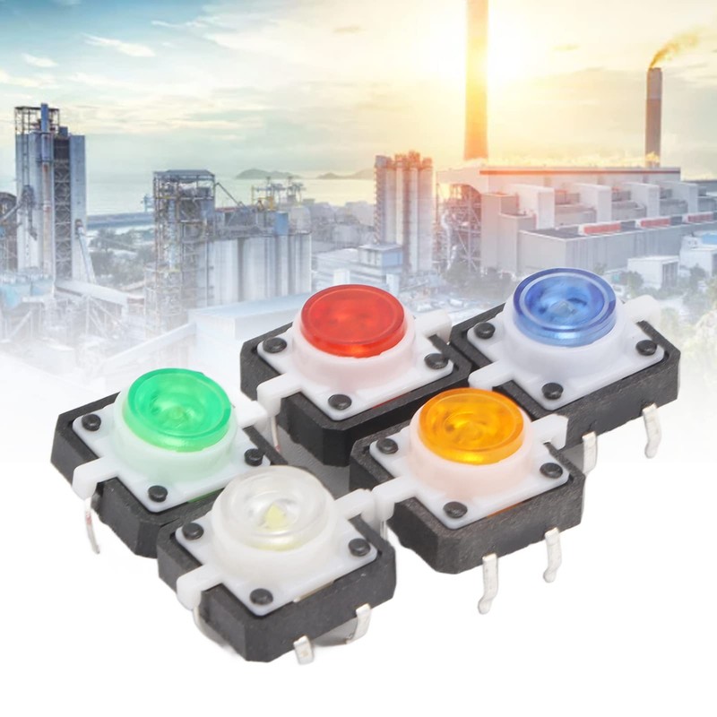 50pcs Mini Push Button ABS Push Button Switch with LED