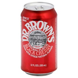 Dr. Brown's Regular Black Cherry Soda, 12 oz (24 Cans)