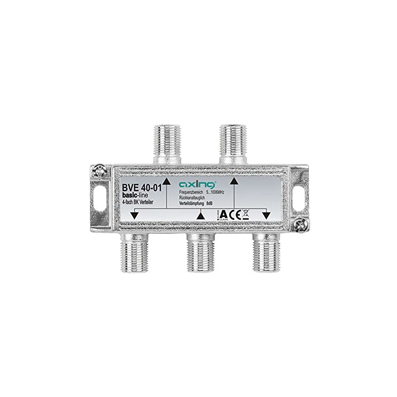 Axing BVE 40-01 4-Way BK Splitter (5-1000 MHz) for Cable