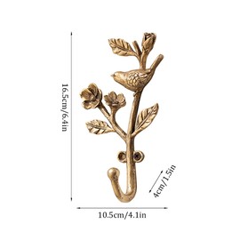 BOOMLATU Vintage Bird on Branch with Flowers Decorative Wall Hooks,Alloy Wall Mounted Coat Hooks for Hanging Coats,Hats,Keys and Purse & Clothes in Hallway, Bathroom (D)