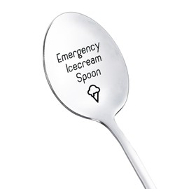 Emergency Ice Cream Spoon Gifts for Men Women Christmas Birthday Gifts for Ice Cream Lovers Coworker Friend Ice Cream Gift Spoons for Husband Mom Funny Ice Cream Spoon Gift