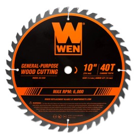 WEN BL1040 10-Inch 40-Tooth Carbide-Tipped Professional Woodworking Saw Blade for Miter Saws and Table Saws