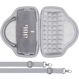 Aenllosi für JBL Charge 6 Bluetooth-Lautsprecher Hartschalen-Tragetasche mit Schulterriemen, Weiß, nur Tasche