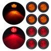 OCPTY 8pcs 2.5" 4 Led 4Red+4Amber Light Round Trailer Tail