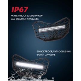 A & UTV PRO Front Mesh Grill With Light for Maverick Trail, Black Grille with LED Light Bar for 2018-2021 Can-Am Maverick Trail Sport Max 1000 800 R Accessories