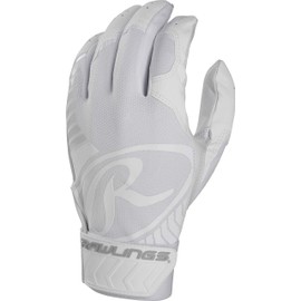 Rawlings Unisex Adult BR51BG-W-90 Baseball Batting Gloves, White, Large