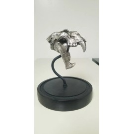 H&H Designs Saber Tooth Skull with Glass Globe Decor Home Furnishing