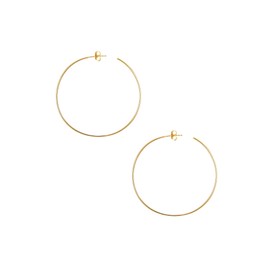 Glanzstücke München Women's Creole Earrings Sterling Silver Yellow Gold-Plated Hoop Earrings 50 mm Yellow Gold Ear Jewellery Earrings Gold, Silver, No Gemstone