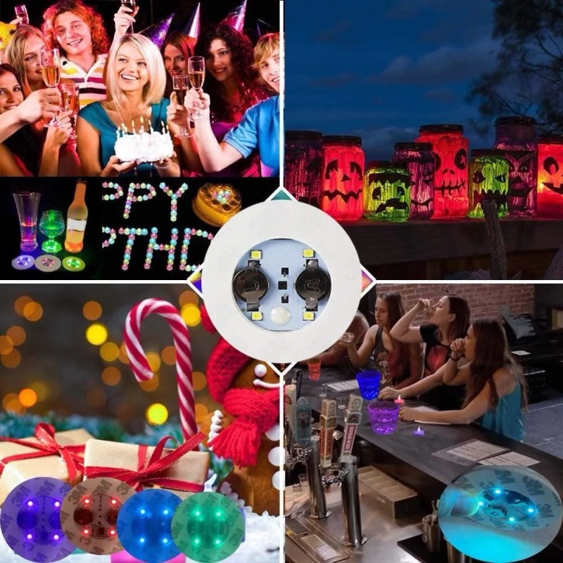 ZhuoSheng Taza Tapete Led Bebidas Botella Pegatinas Posavasos 24pcs